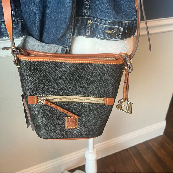 NWT Dooney & Bourke Black and Brown Crossbody Bag - Picture 9 of 11